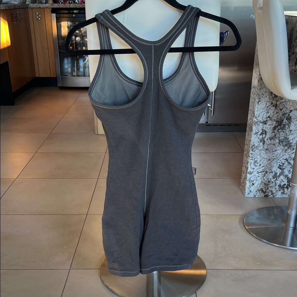 NWT SKIMS OUTDOOR MID THIGH RACERBACK BODYSUIT | SOOT - Picture 5 of 12
